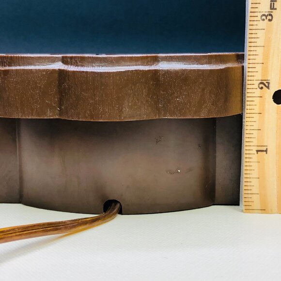 Vintage 70s SPARTUS USA Plastic Faux Wood Rolling Pin Plug In Wall Clock Rustic - Picture 14 of 14